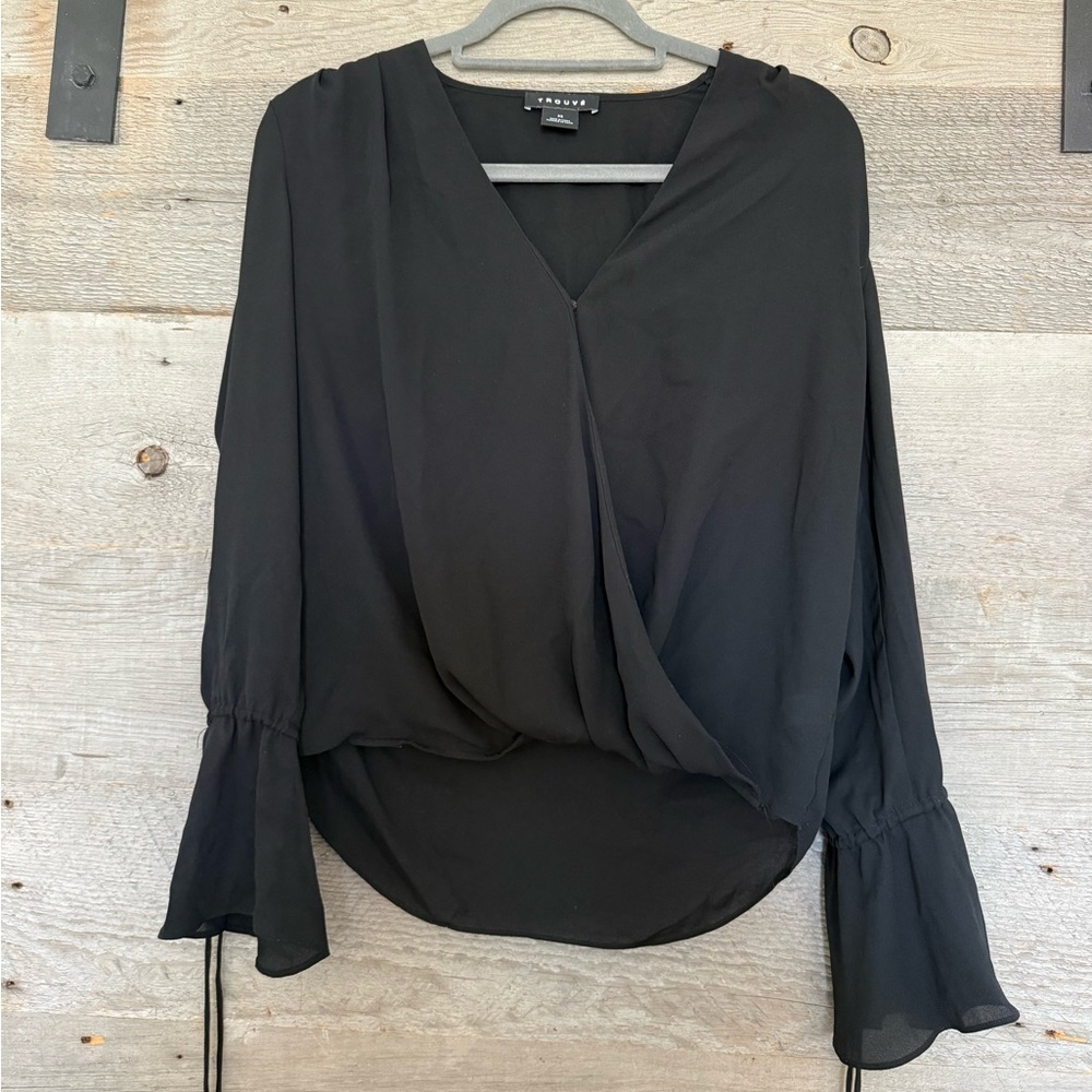 Trouvé Black V-Neck Blouse